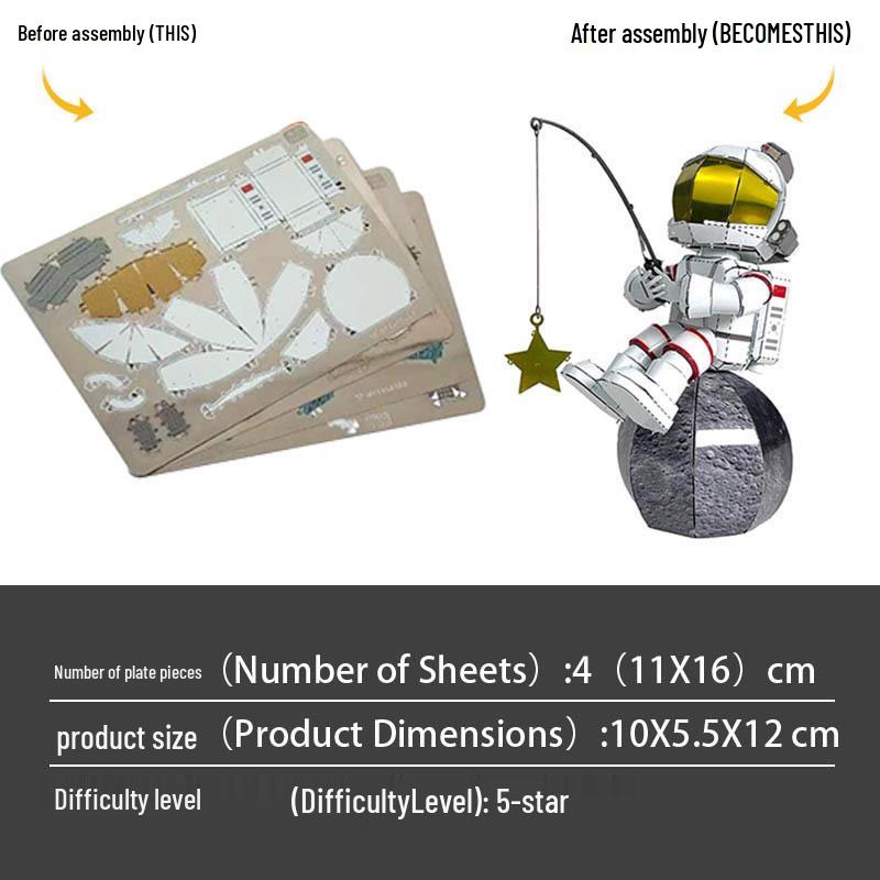 

All-Metal Stainless Steel 3D Astronaut Model: Glue-Free DIY Jigsaw Puzzle Toy