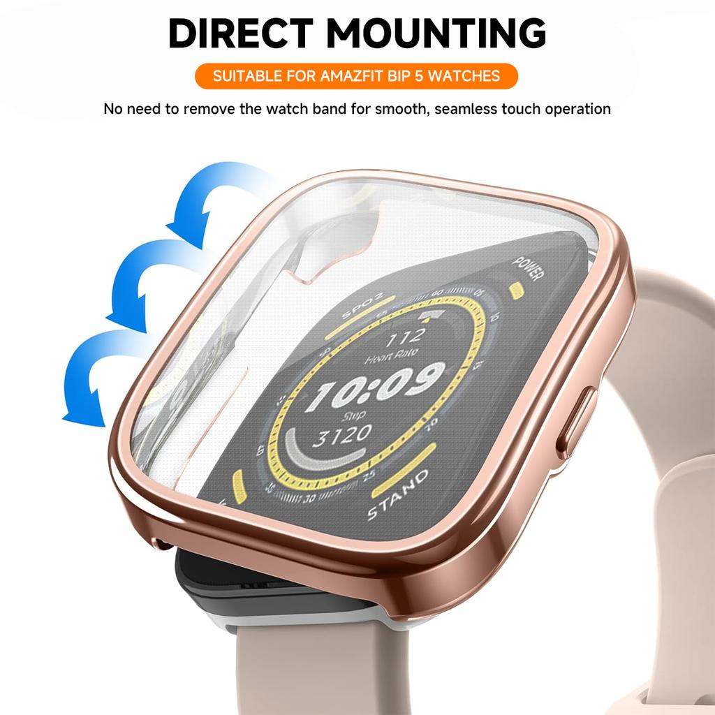 Plating Soft Silicone Case For Amazfit Bip 5 Smart Watchband Screen Protector Bumper Shell for Huami Amazfit Bip5 Cover