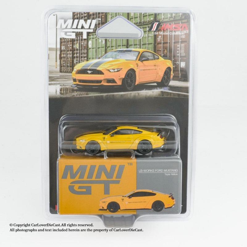 UJM12 MINIGT 1:64 Ford Mustang Shelby Yellow Simulation Alloy Die Casting Car Model Boy Toy Collection Birthday Gift Desktop Ornament
