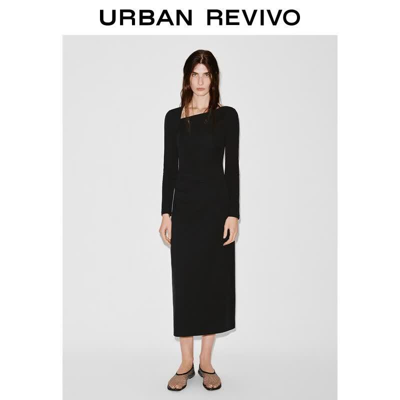 UR Women's Off-Shoulder Pleated A-line Dress