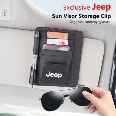 Car Sun Visor Organizer Card Storage Pocket Sunglasses Holder For Grand Cherokee Wrangler JK Gladiator Compass Renegade Pat