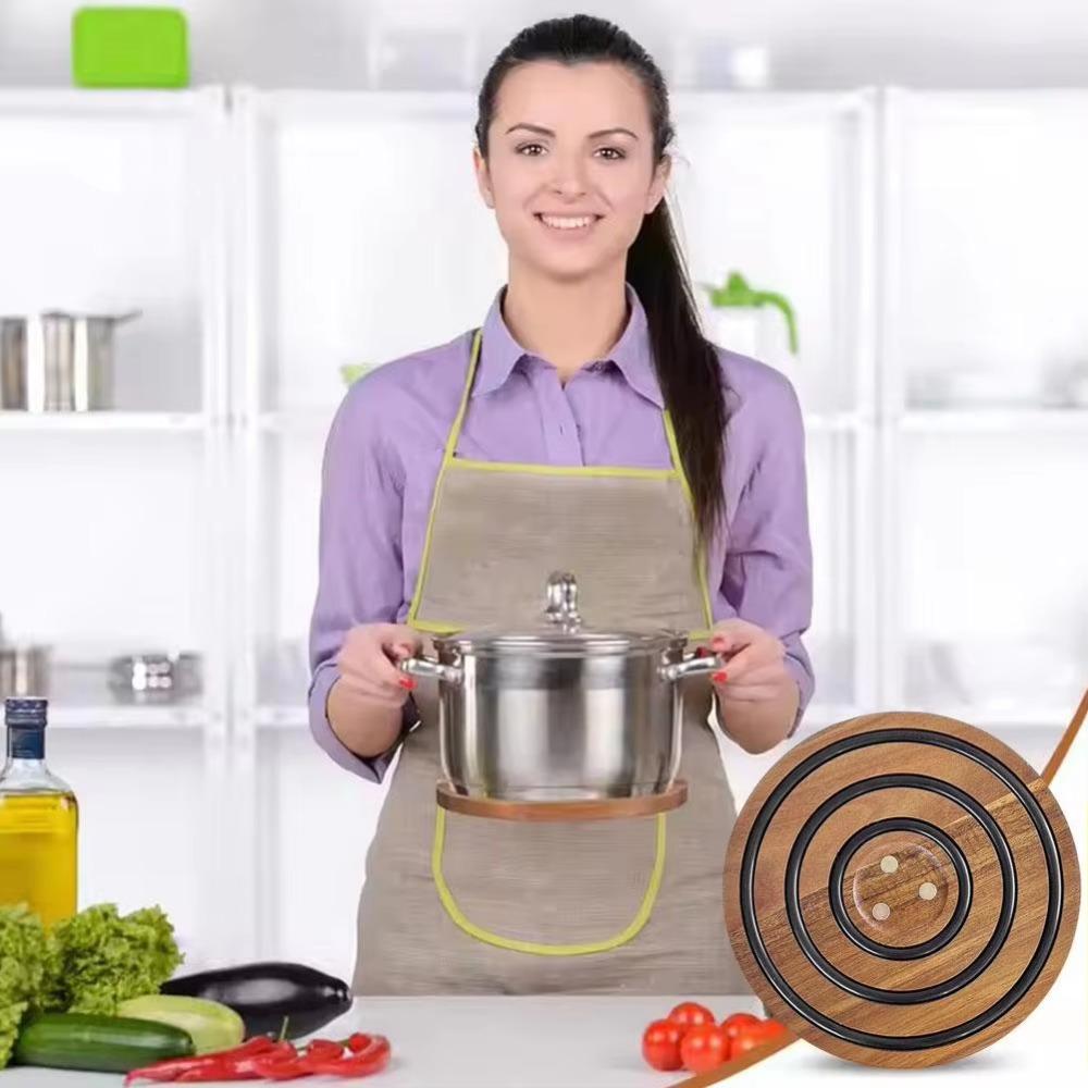 Non Slip Wooden Magnetic Pot Mats Unique Restaurant Pot Mats Kitchen Accessories