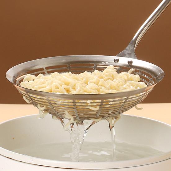 Spider Strainer Skimmer Stainless Steel Pasta Strainer Spoon with Handle Wire Skimmer Ladle Kitchen Utensils for Cooking Frying