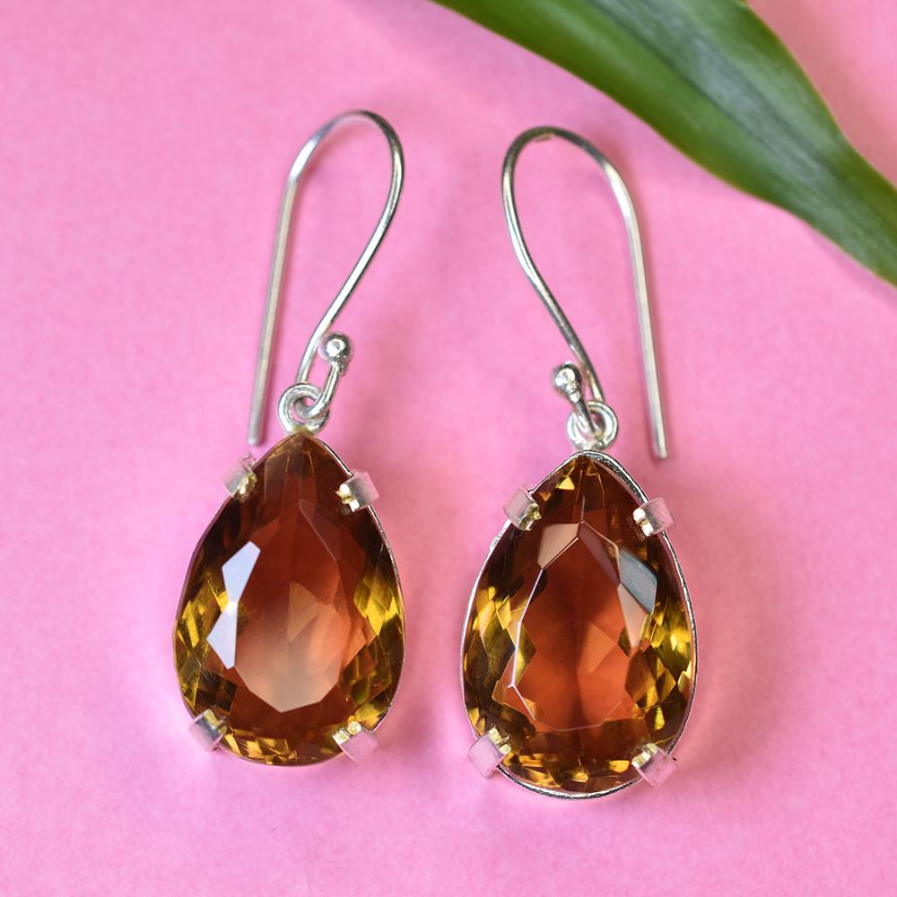 Natural 65.55 Ct CERTIFIEED 7 Color Change Alexandrite PEAR Earring Pair Gems MY.ER-31-NS