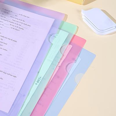 32pcs L-Shaped Transparent File Folders - A4 Size, Durable PP Material, for Organizing Documents,Test Papers and Office Supplies