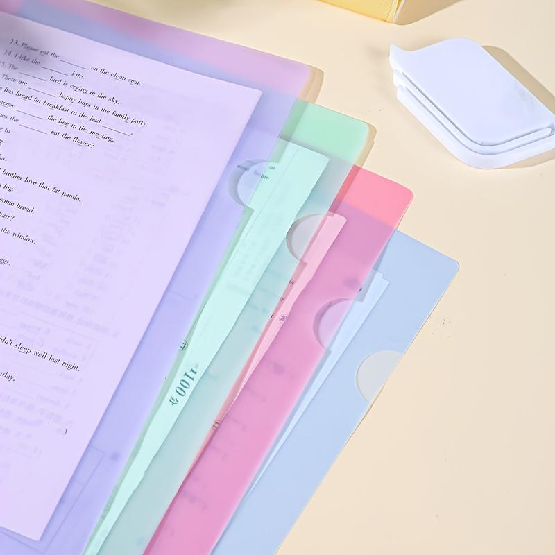 32pcs L-Shaped Transparent File Folders - A4 Size, Durable PP Material, for Organizing Documents,Test Papers and Office Supplies