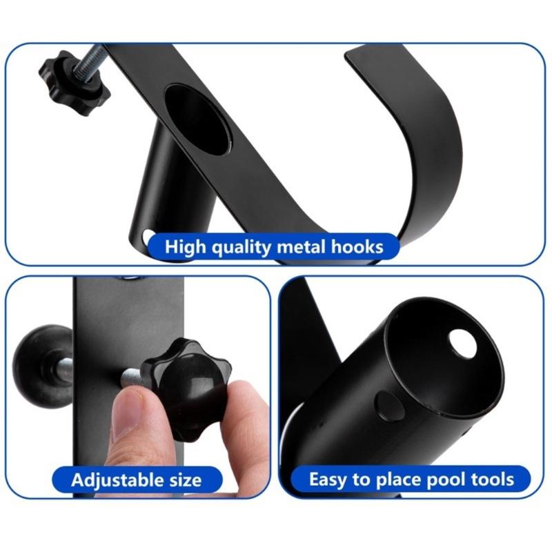 Flexible Pool Hangers Set Of 2 Strong Metallic Suspension clamps For Swimming Pool Accessories And Maintenance Equipment