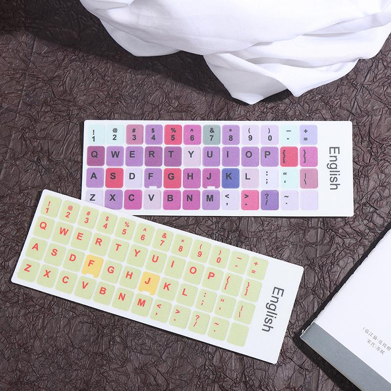 1Pc English Keyboard Sticker Makaron Color Key Sticker Desktop Computer Sticker