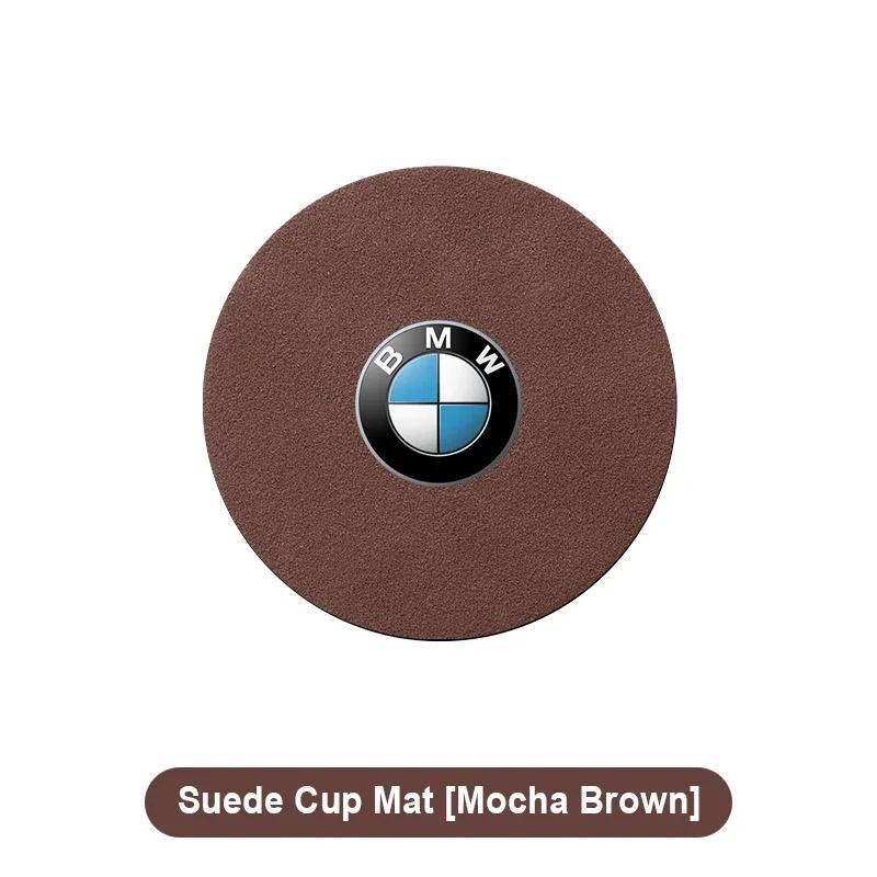 2PC Leather Car Anti Slip Mat Coaster Car Water Cup Slot Decorate Accessories For BMW 320i 325i 320Li 325Li 330Li X7 X3 X4 X5 X6