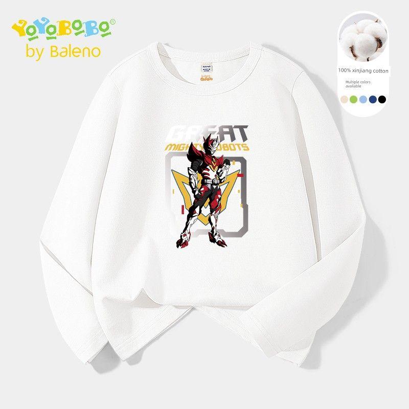 Bannelu Children's Clothing Boy's Long-Sleeved T-shirt Pure Cotton Spring and Autumn Little Boy Tops Children's Thin T-shirt Undershirt