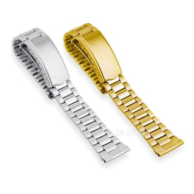Edelstahl Uhrenarmband Metallarmband Faltschließe 12mm 14mm 18mm 20mm Universelles Uhrenarmband Silber Gold für Männer Frauen