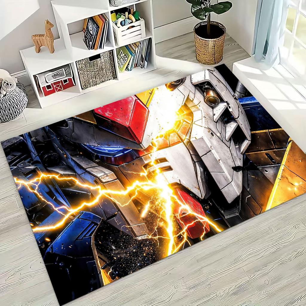 Tappeto Robot Cartoon Gundam Retrò Stile 27 per Camera da Letto Soggiorno Divano Casa Zerbino Decorazione, Tappetino Pavimento Grande Antiscivolo per Bambini Regalo