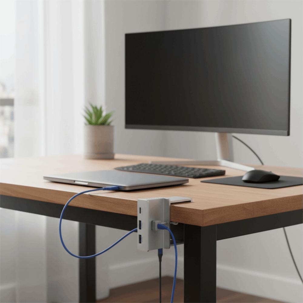 Power Supply USB HUB Clamp USB3.2/3.0/2.0 High Speed HUB Expansion Dock  External Connectivity