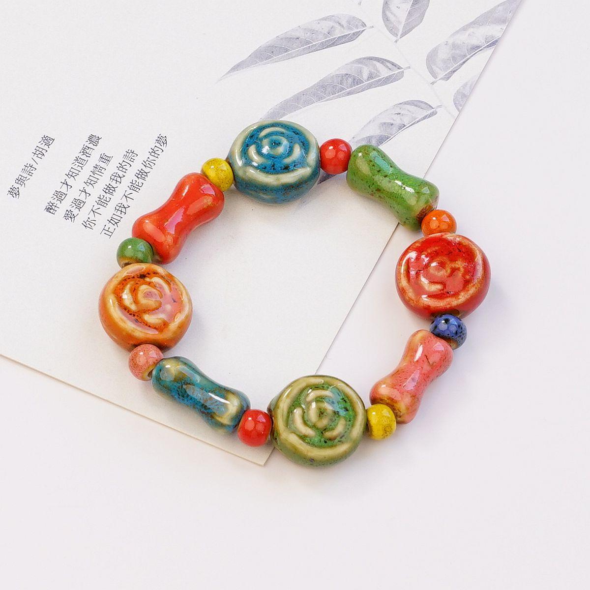Новый китайский этнический стиль керамический браслет бусины из фарфора Цзиндэчжэнь браслет из бусин литературные и древние аксессуары подарок безделушки No specifications