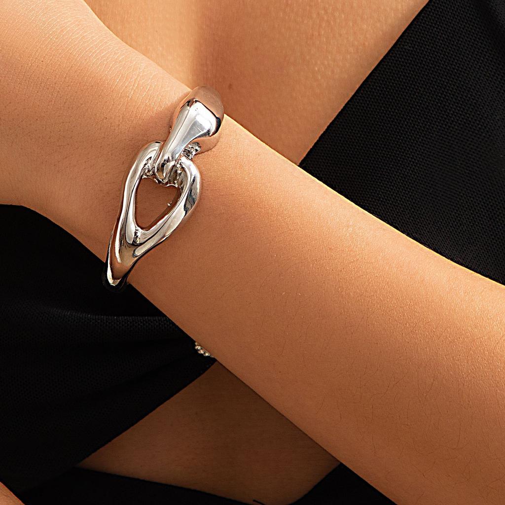 DIEZI  Vintage Multicolor Metal Choker Necklace Bangles For Women Punk Geometric Gold Silver Color 2025 New Hip Hop Jewelry Set