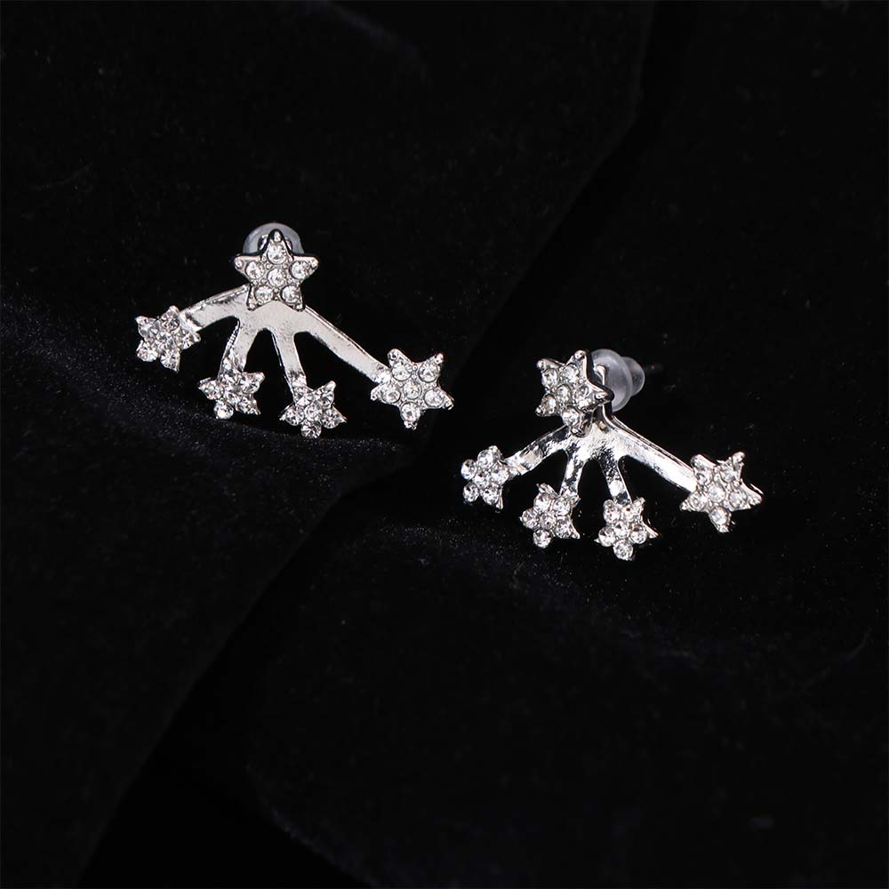 Elegant Star Crystal Earrings Claw Shape Zircon Earrings Women Sparkling Studs For Men And Women
