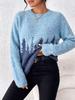 Fashion knitted sweater women's autumn and winter new round neck long-sleeved sweater loose lazy wind forest pattern pullover