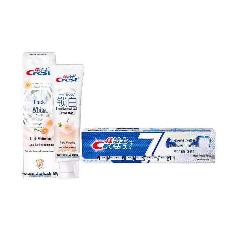 Crest 7-Effect & Peach Blossom Whitening Toothpaste Bundle