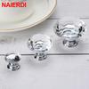 NAIERDI 20mm 30mm Diamond Crystal Glass Knobs Cupboard Pulls Drawer Knobs Kitchen Cabinet Handles Modern Style Furniture Pulls