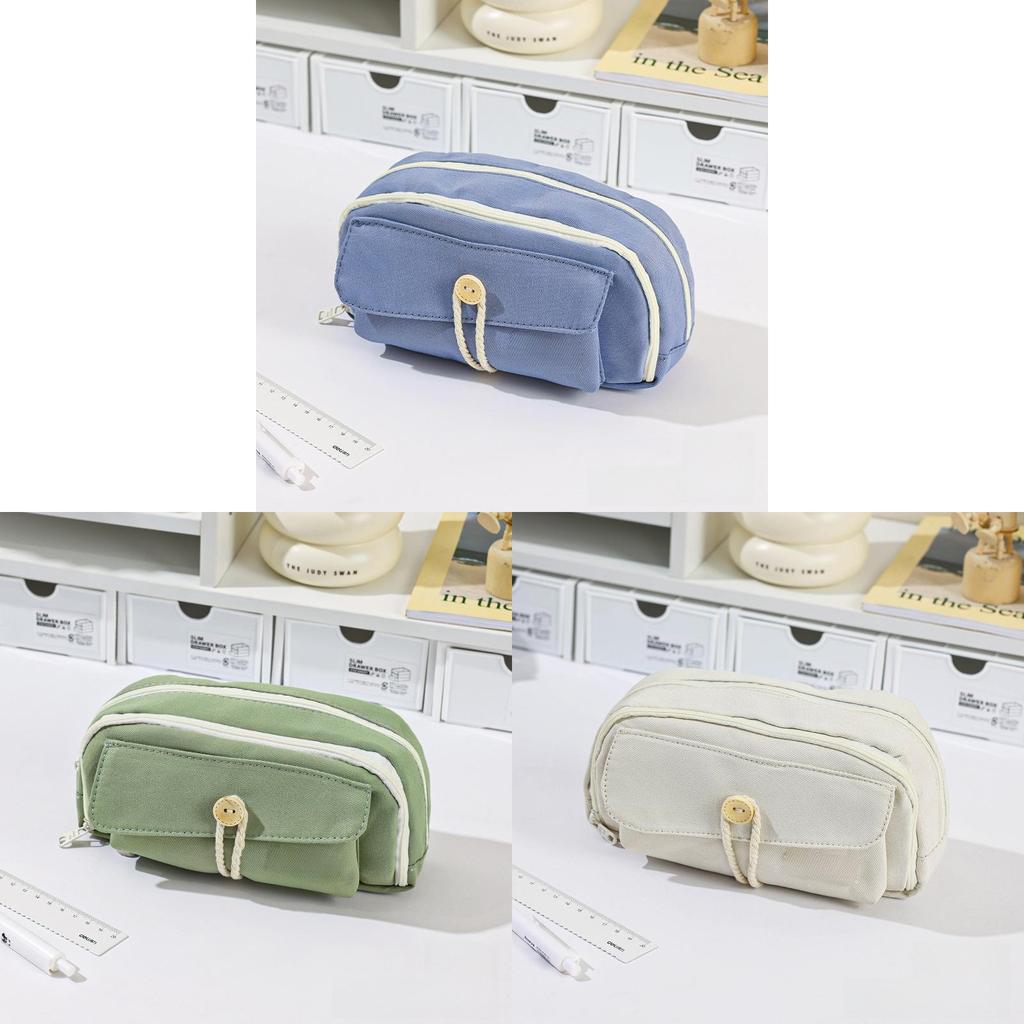 Canvas Multilayer Pencil Case For Students With Large Capacity Creative Design For School Use