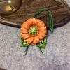 Cowhide Flower Bag Charm Hanging Ornaments Three-dimensional Sunflower Car Decoration Handmade National Style Bag Pendant