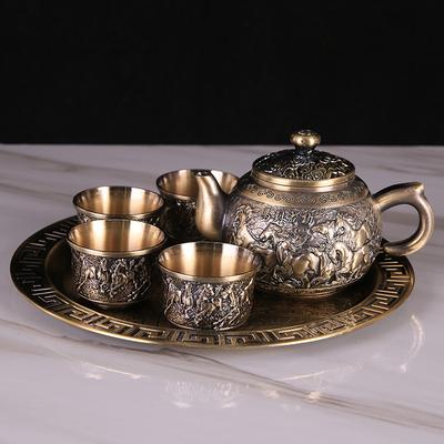 Silver Tea Set, Household High-end Gongfu Tea Cup, Retro Teapot Tray, Tea Set, Practical Gifts