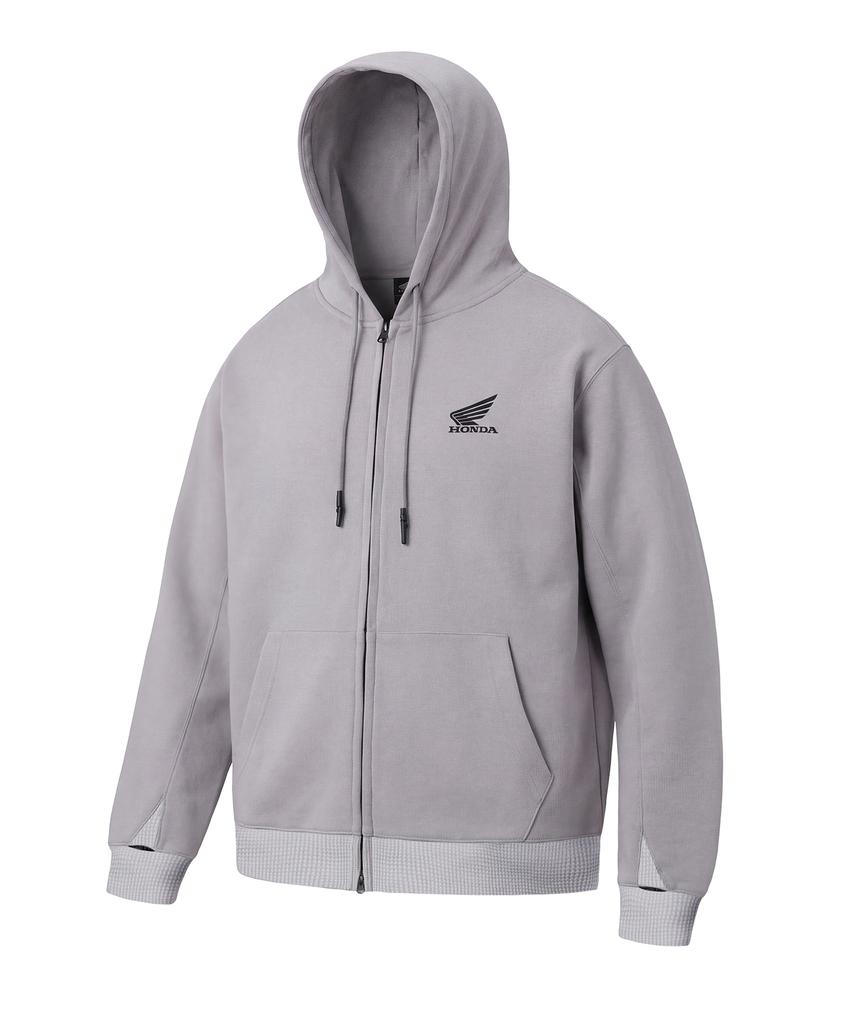 Phyps Motorcycle H-Tech Grid Mix Hoodie Zip-Up Light Gray