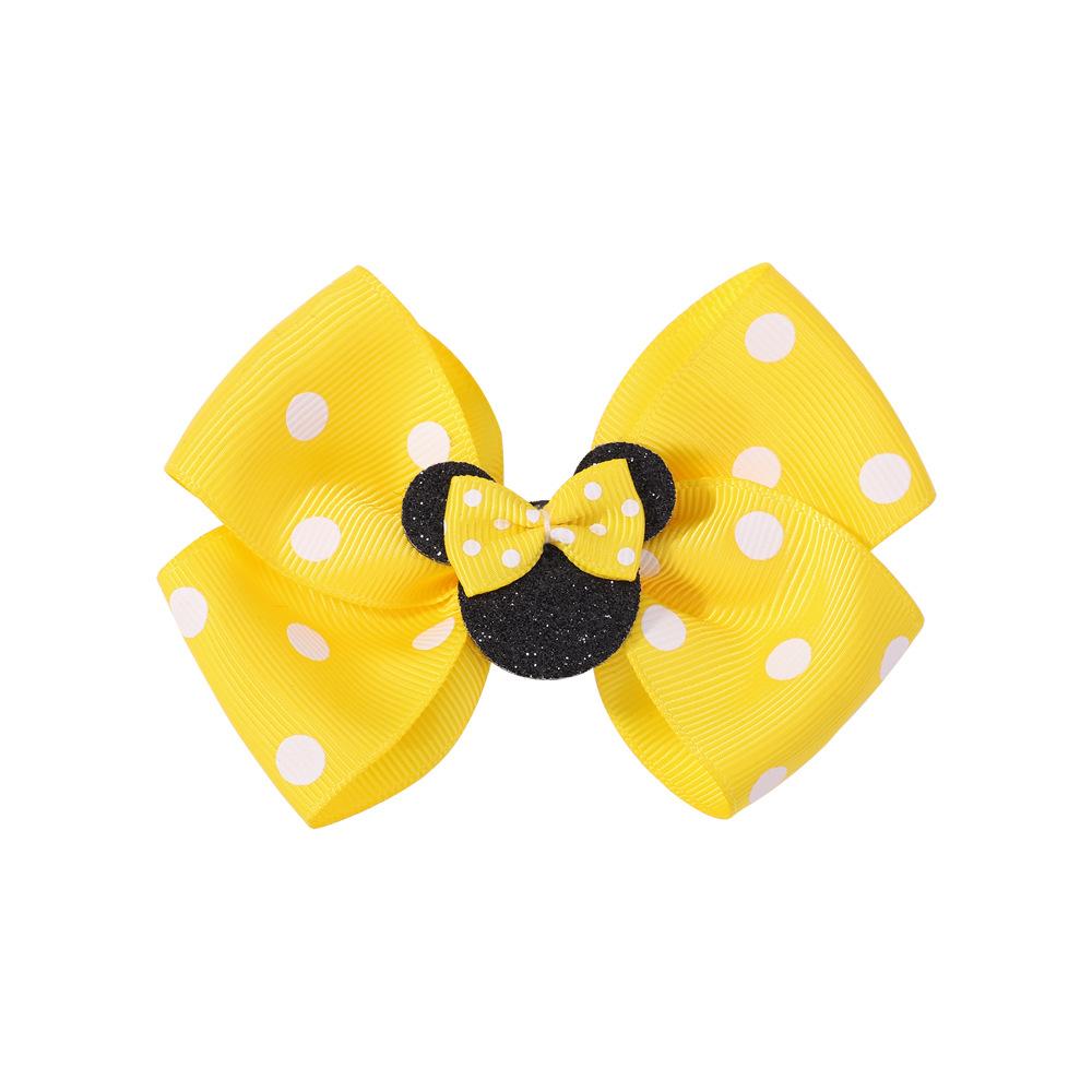 New Girl Headwear Mickey Mouse Hair Accessory Cute Girl Hair Clip Pink Polka Dot Bow Cartoon Hair Clip