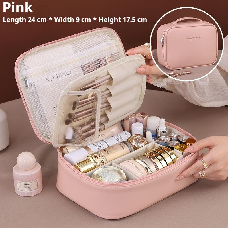 Men's Large Capacity Waterproof PU Leather Toiletry Bag Travel Cosmetic Organizer for Business Trip and Gym