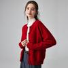 PALUOPO Women's 100% Cashmere Round Neck Cardigan