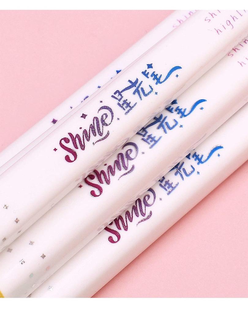 5pcs Shine Highlighter Pen Set Bling Glitter Shining Art Marker Color Drawing Painting Lettering Journal School