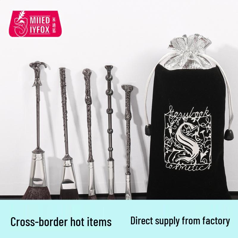 Harry Potter Makeup Brush Set: Hermione Wand, Magic Wand Brushes, Blush & Angled Eyebrow Brush