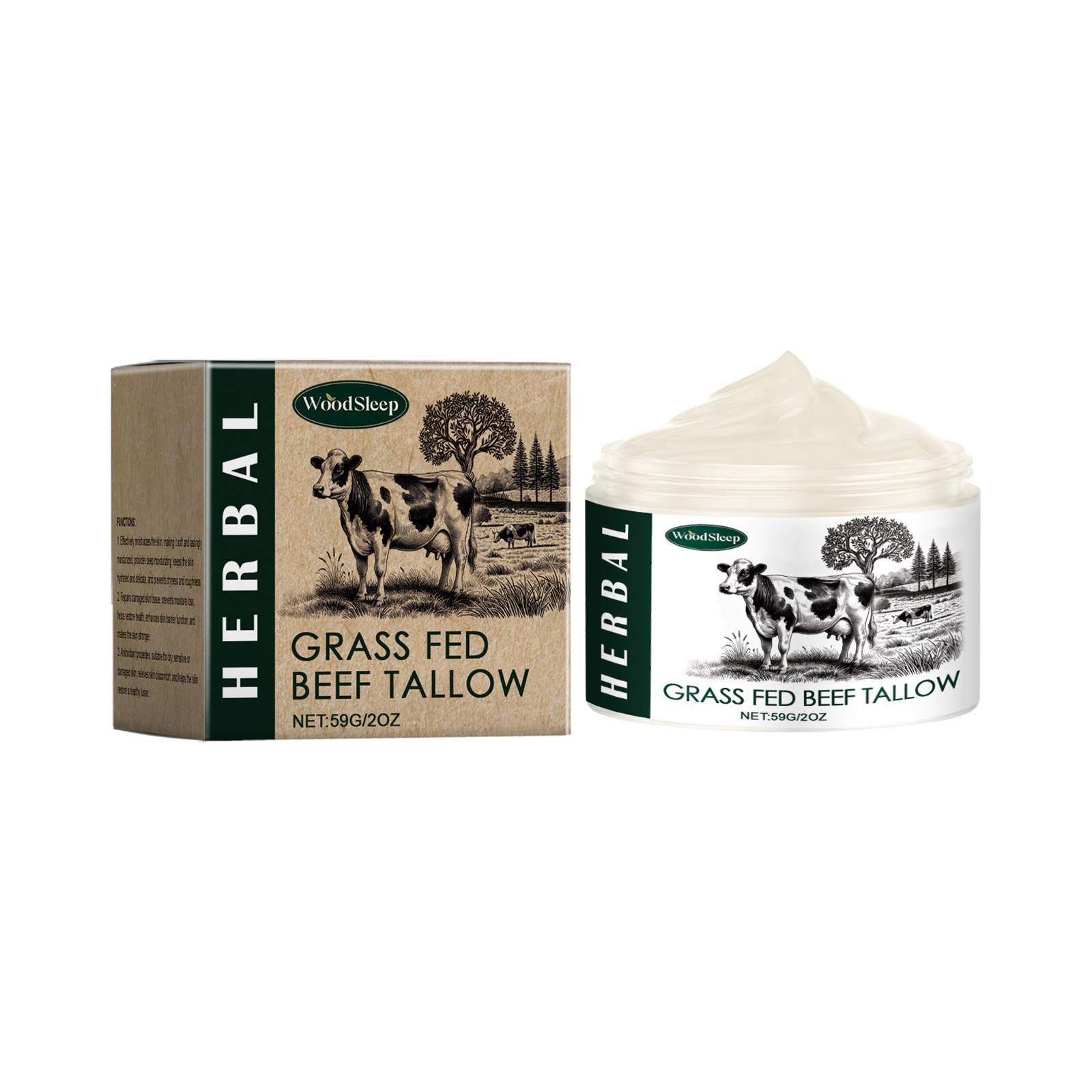 WOODSLEEP Beef Tallow Moisturizing Cream for Soft, Supple, and Hydrated Skin