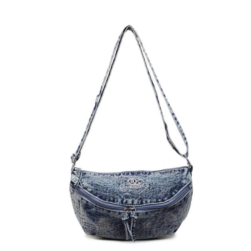 Vintage Hobo Bag Women's Embroidered Denim Shoulder Crossbody Bag