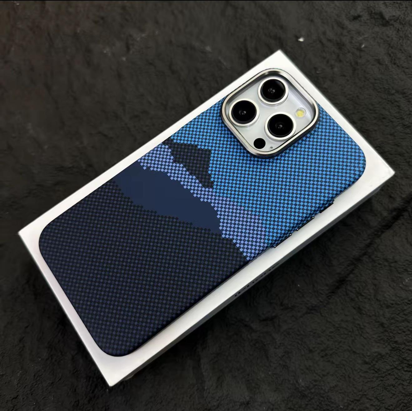 iPhone 17 Pro Max Kevlar Magnetic Case - Mountain & River Design, Compatible with Apple 16 15 PROMAX