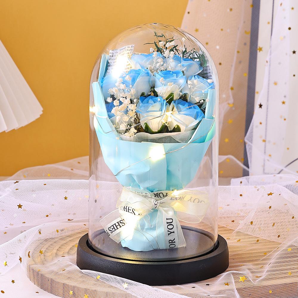 Mother's Day Gift Rose Eternal Flower Acrylic Glass Cover 110 Creative Gift for Girlfriend Lover Flower