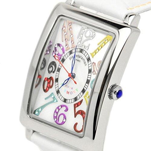 Pierre Talamont Men's Cubic Zirconia White Crocodile Leather Silver Watch PT-9000H-1 [Parallel Import]