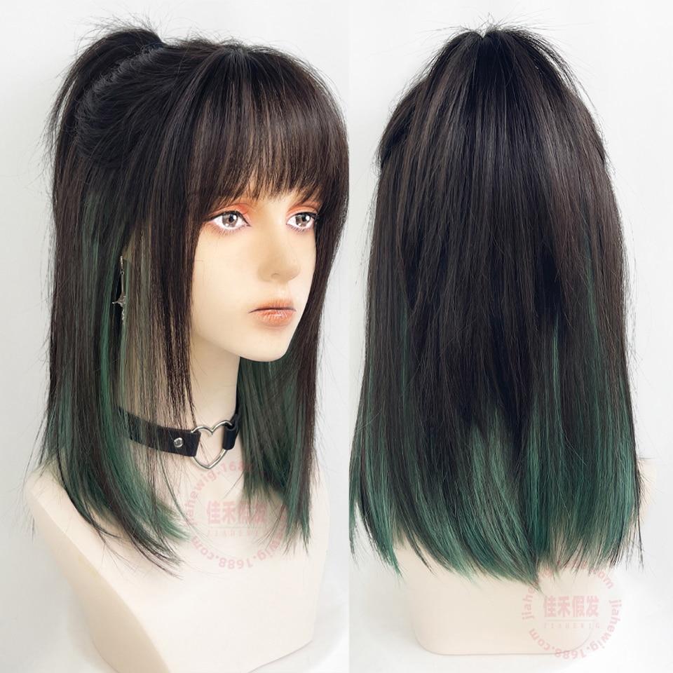 Dlouhá kudrnatá syntetická paruka se středovou ofinou tmavě hnědá paruka z přírodních kudrnatých vlasů ženská Cosplay paruka paruka z tepelně odolných vláken