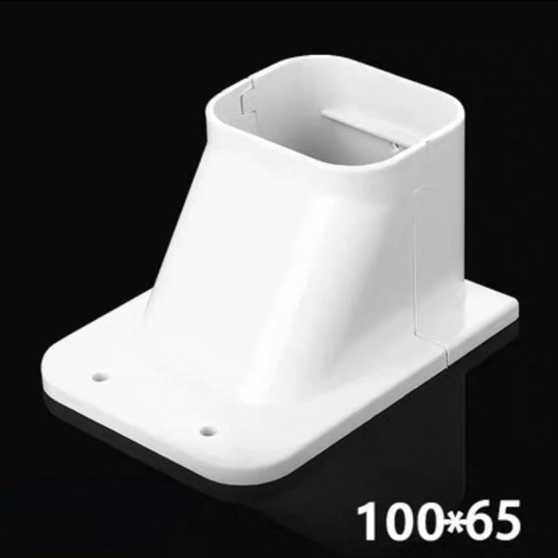 75*65Mm Air Cond Lineset Cover System Pvc White Coupling End Cap Cover Flat Elbow Easy To Install Wall Entry Mouth Air Cond Pipe