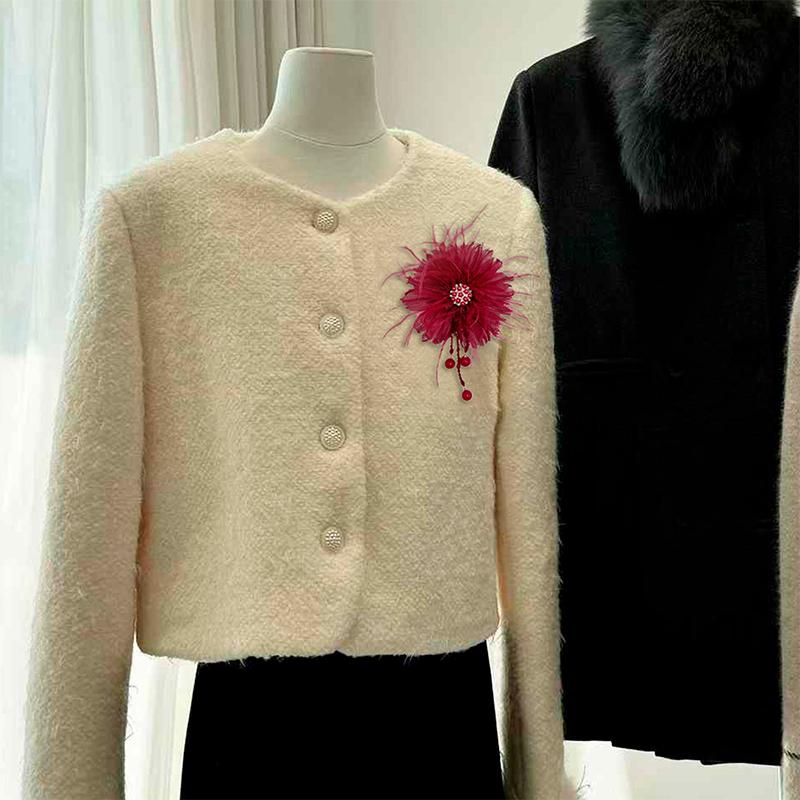 Fairy Beauty Multi-layer Pearl Feather Flower Patches DIY Hairpin Hair Accessories Corsage Applique Sweater Coat Accessories