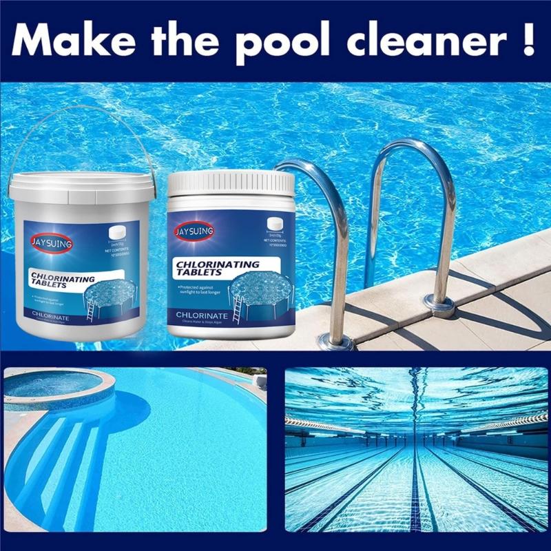 Chlorinating Tablets Stabilized Chlorine Tablets for Swimming Pool and Spa Slow Dissolving Clean Swimming Environment