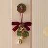 1pc Christmas Pendant Gold Small Bell Velvet Bow Xmas Tree Hanging Ornament Christmas Decoration For Home New Year Gifts