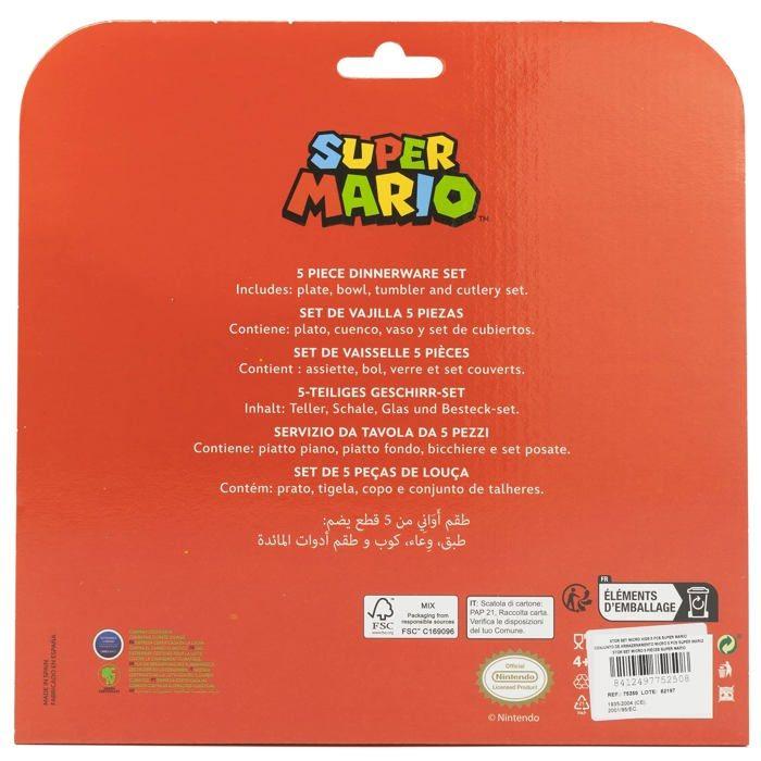 Set De Pique-nique - Nintendo - Super Mario - 5 Pièces - Plastique Sans BPA - Compatible Micro-ondes