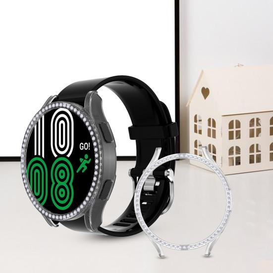 Custodia per orologio con strass, galvanica antiurto, per orologio, paraurti, protezione per lo schermo, per Samsung Galaxy Watch 4