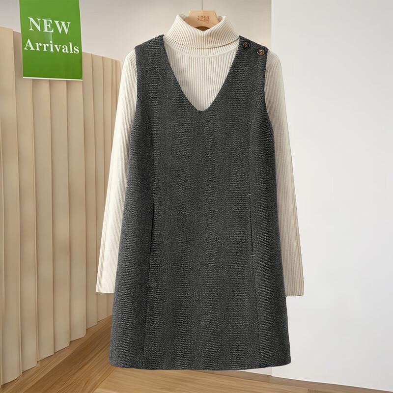 

Women s Merino Wool Blend V-Neck Vest Dress M