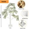 Money Tree Gift Holder, 2FT 24 LED Birch Tree with 12 Clear Clips, Battery Powered Lighted Display Card Trees for Christmas,Wedding, Photo Memo,