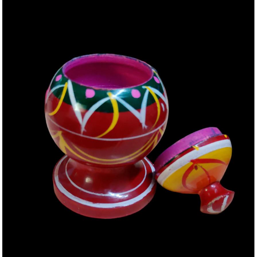 @ Wooden Sindur Dani Decorated For Married Women Female Multi Color 1 Pc n045 MJ-1096-60%OFF