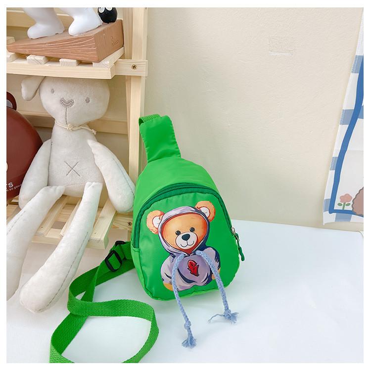 Hoodie Cartoon Teddy Bear Pattern Children Travel Shoulder Bag Oxford Material