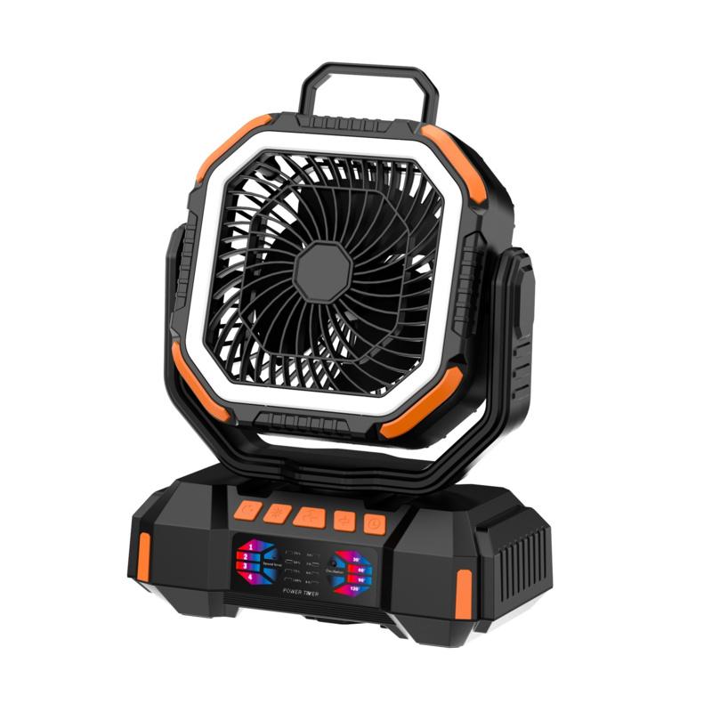 Camping Fan with Light Portable Hanging Standing Oscillating Rechargeable Tent Fan,20000-40000mAh