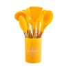 12-Piece Silicone Kitchenware Set with Wooden Handles - Non-stick and Heat Resistant Spatula & Soup Ladle